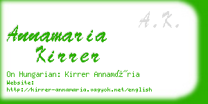 annamaria kirrer business card